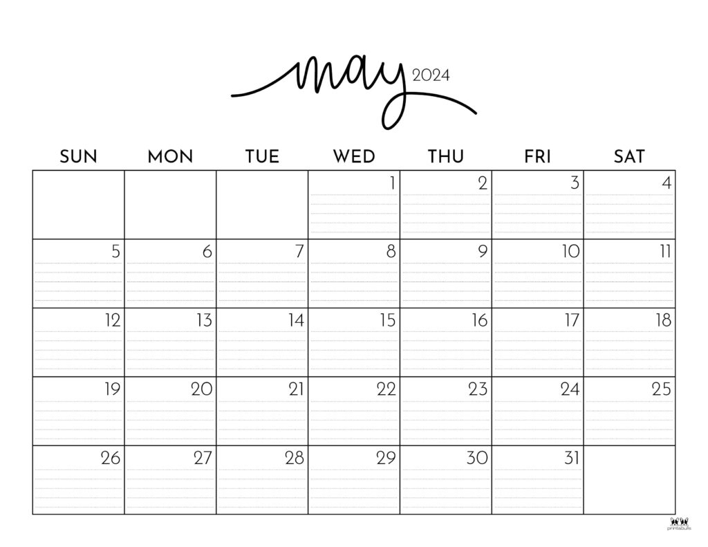 May 2024 Calendars - 50 FREE Printables